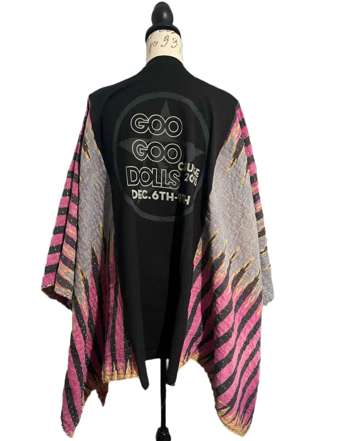 Upcycled T-shirt and Kantha “GooGoo Dolls”