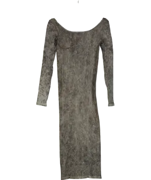 Urban Outfitters Grey Bdg Kallie Awkward Ribbed Midi Dress UK XS