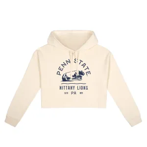 USCAPE Penn State University Typography Crop Hoodie, Bone
