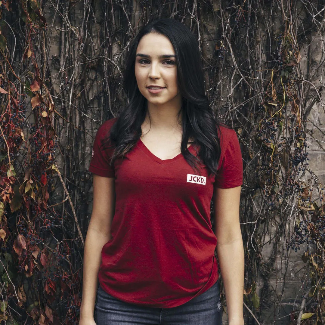 V-Neck Tee - Crimson Red (Women's)
