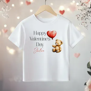 Valentines Day Cute Teddy Bear Personalised Toddler & Kids T Shirt