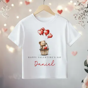 Valentines Day Teddy Bear Personalised Toddler & Kids T Shirt