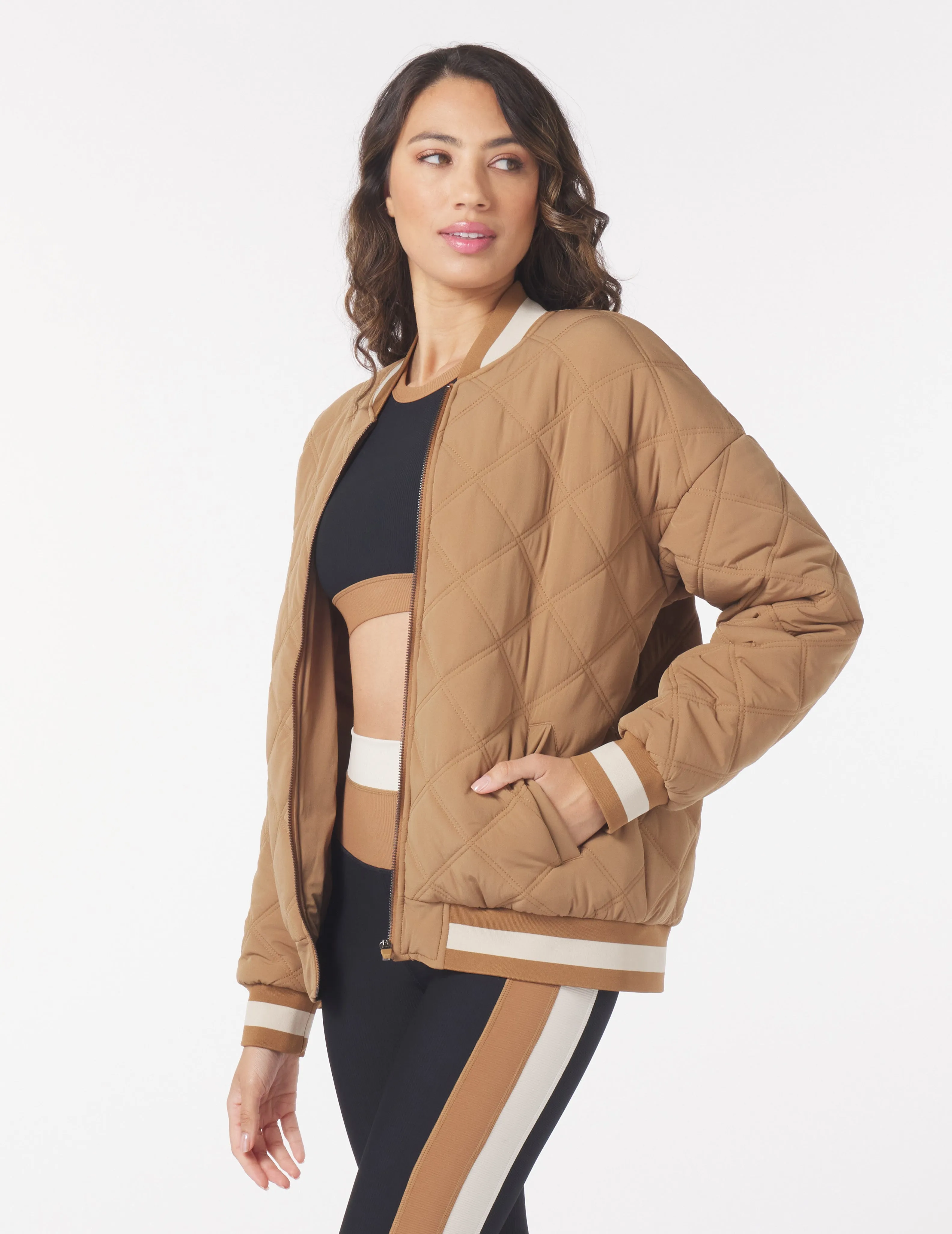 Varsity Jacket: Almond/Oatmilk