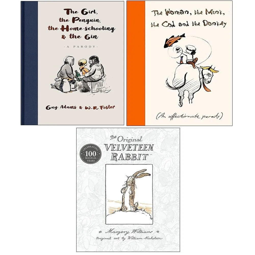 Velveteen Rabbit, Girl, Penguin, Home Schooling Gin, Woman, Mink, Cod Donkey 3 Books Set