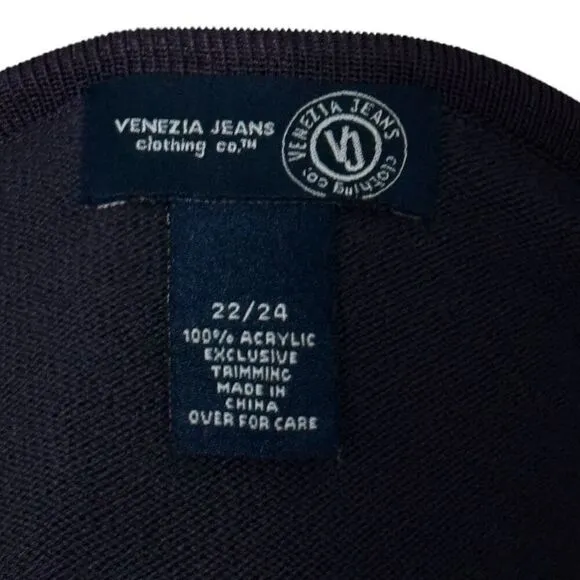 Venezia Jeans Vintage Eggplant Purple Tunic Sweater Scoop Neck Sz 22/24 3X