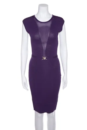 Versace Collection Purple Knit Ribbed Dress SZ 38
