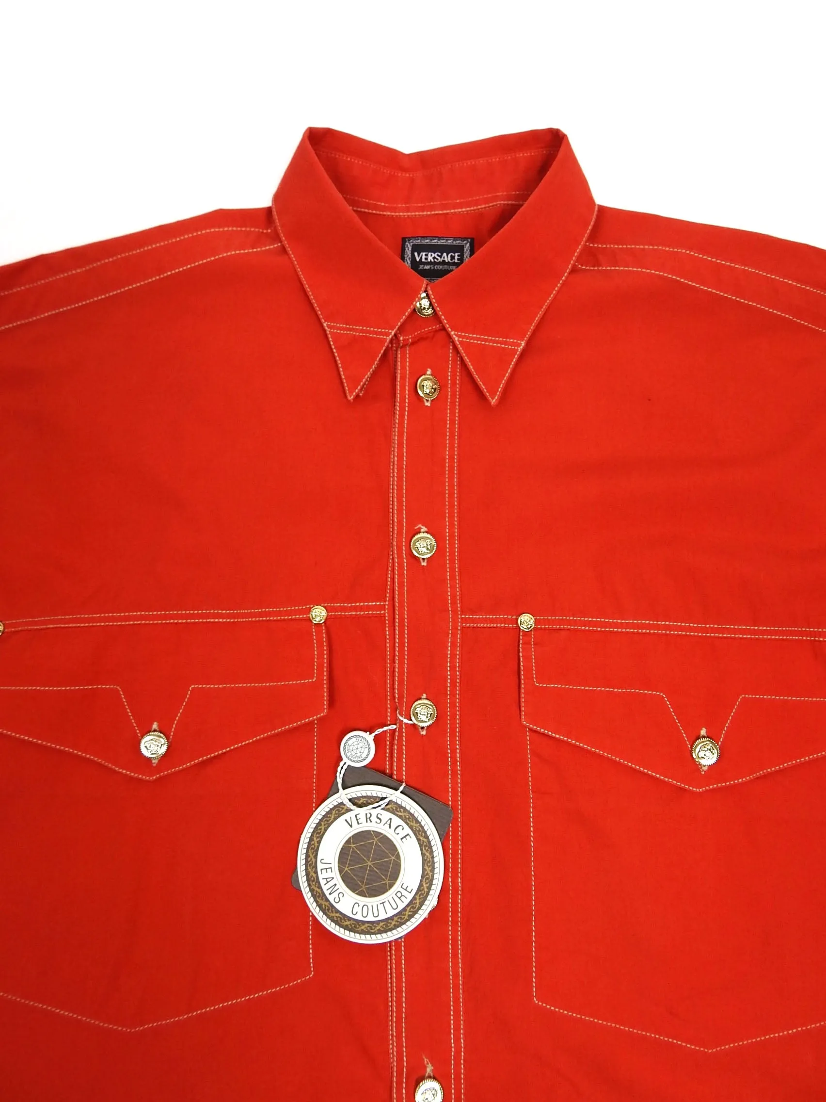Versace Jeans Couture Oversized Red Shirt Size Medium