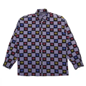 Versace Jeans Couture Purple/Black Check Medusa Button Up