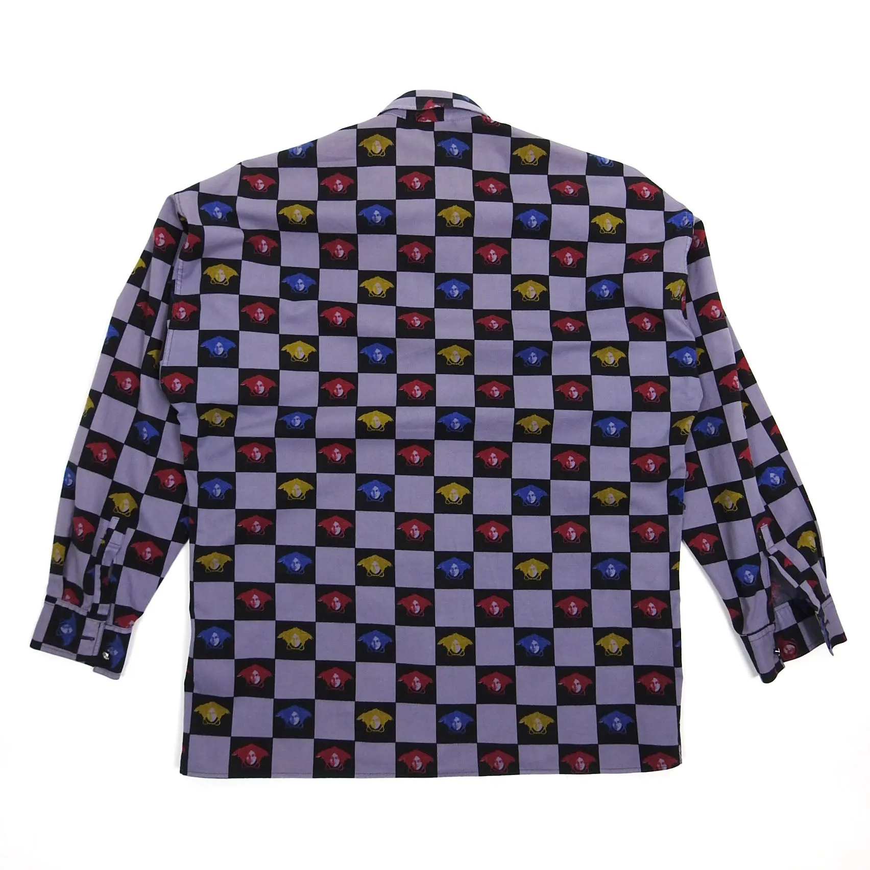 Versace Jeans Couture Purple/Black Check Medusa Button Up