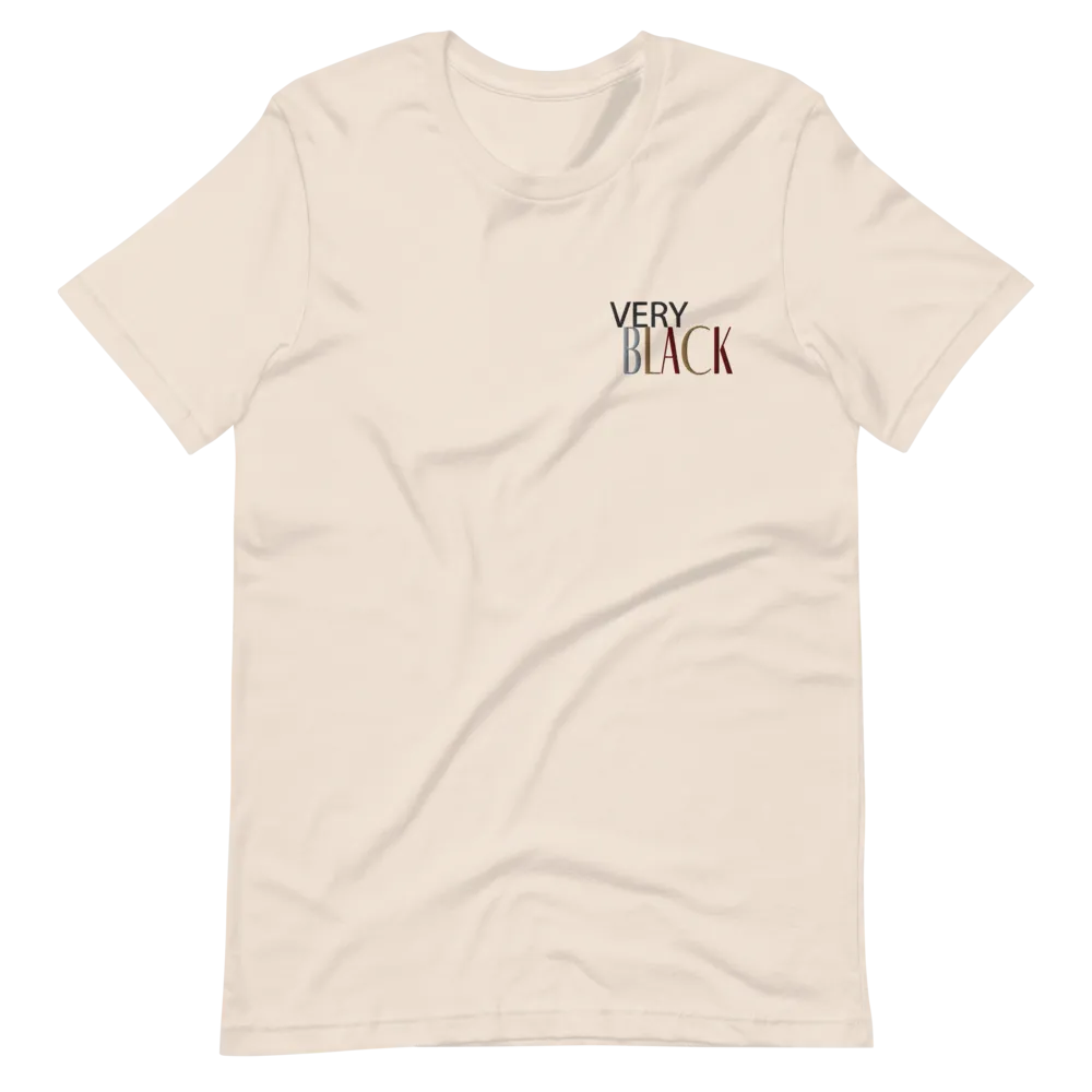 Very Black Embroidered Unisex Tee