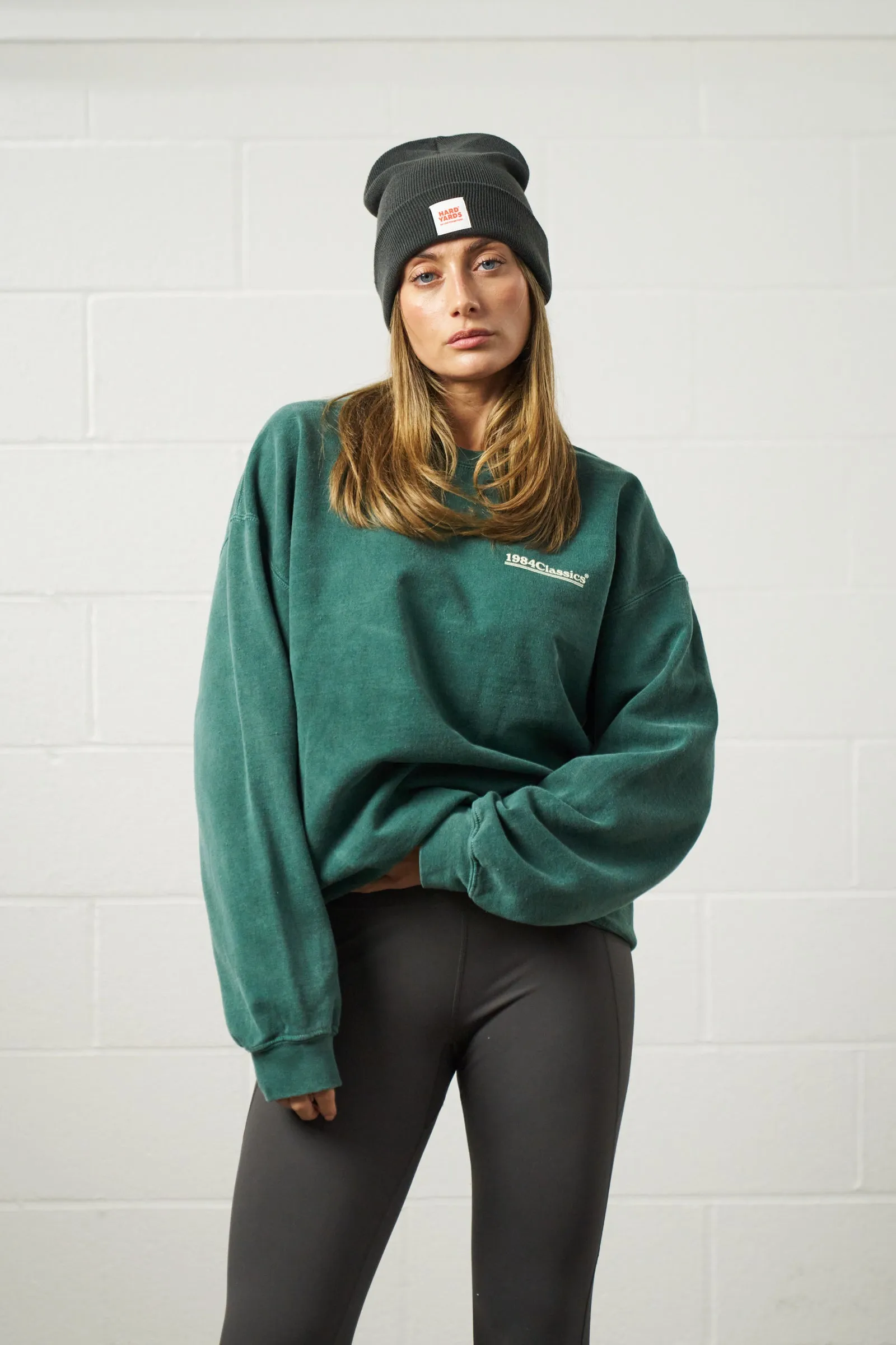 Vice 84 'Classics' Vintage Washed Sweater - Forest