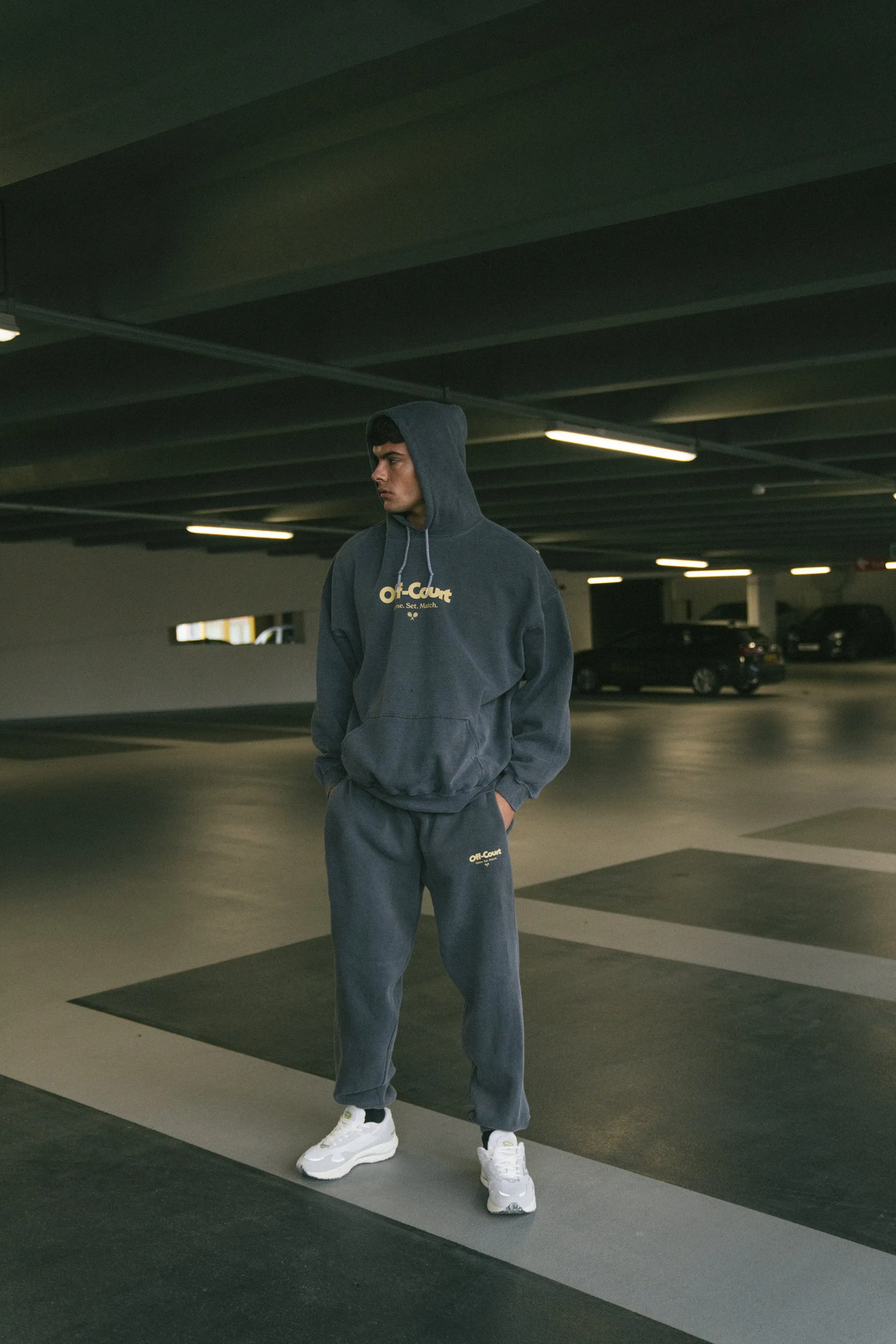 Vice 84 'Off-Court GSM' Vintage Washed Hoodie - Charcoal