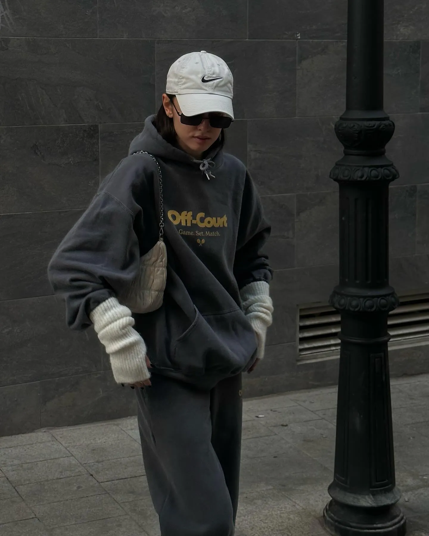 Vice 84 'Off-Court GSM' Vintage Washed Hoodie - Charcoal