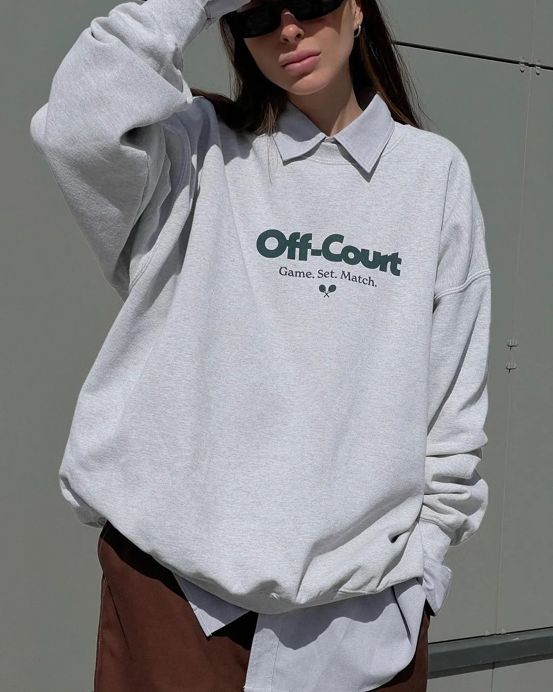 Vice 84 'Off-Court GSM' Vintage Washed Sweater - Cream