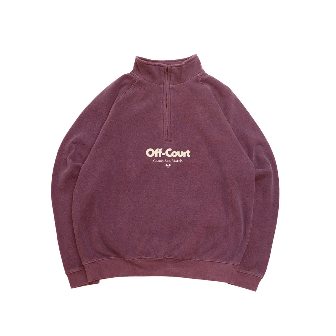 Vice 84 'Off-Court GSM' Washed 1/4 Zip Sweater - Maroon