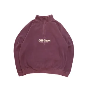 Vice 84 'Off-Court GSM' Washed 1/4 Zip Sweater - Maroon