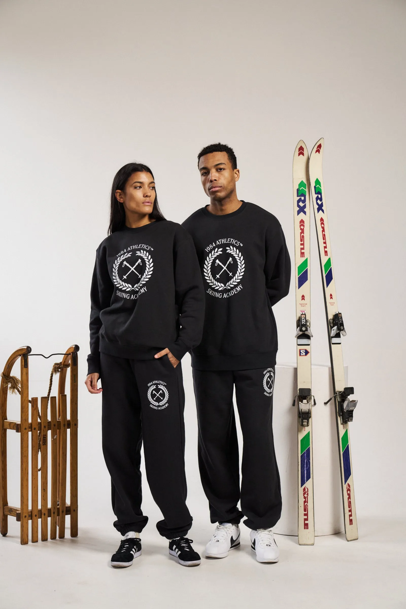 Vice 84 'Ski Academy' Crew Sweater - Black