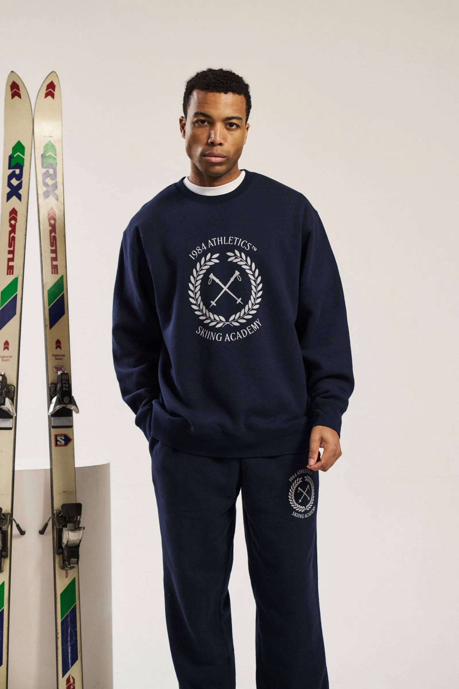 Vice 84 'Ski Academy' Crew Sweater - Navy