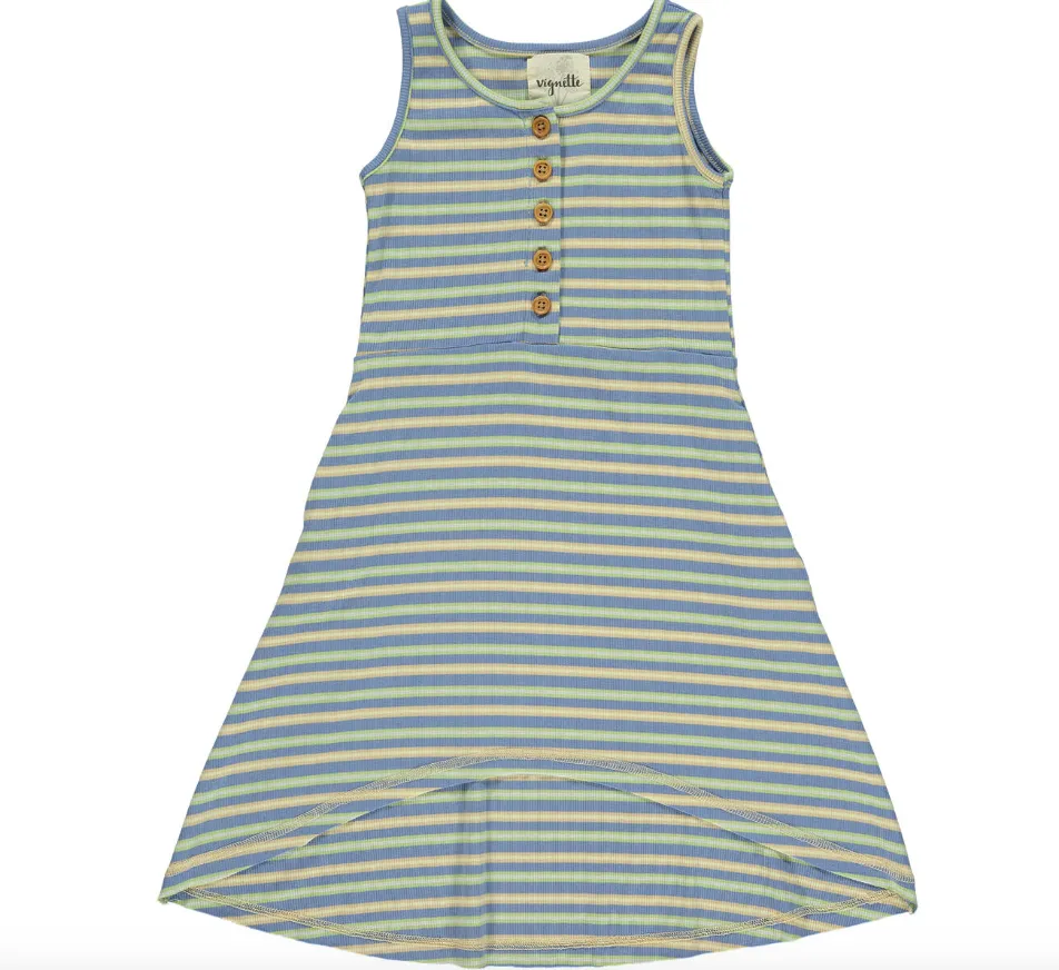 Vignette Daphne Blue Stripe Dress