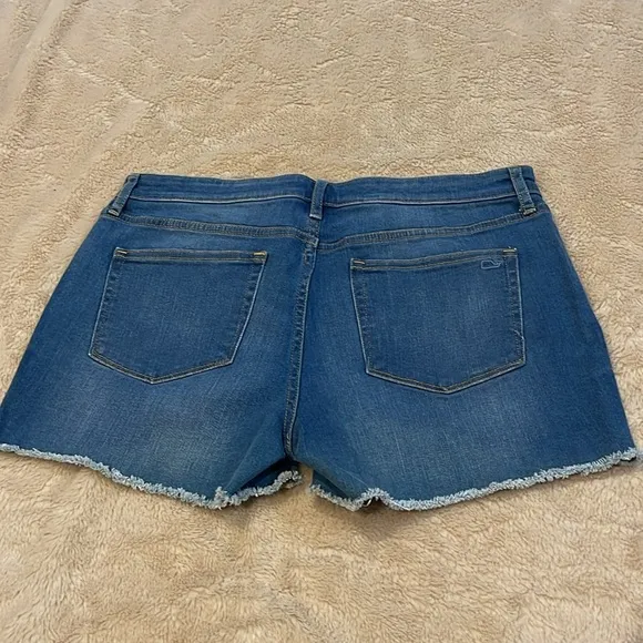 VINEYARD VINES High Rise Vintage Denim Shorts Light Wash Sz 28 Raw hems 5 pocket