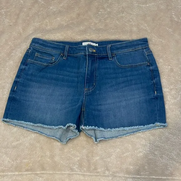 VINEYARD VINES High Rise Vintage Denim Shorts Light Wash Sz 28 Raw hems 5 pocket