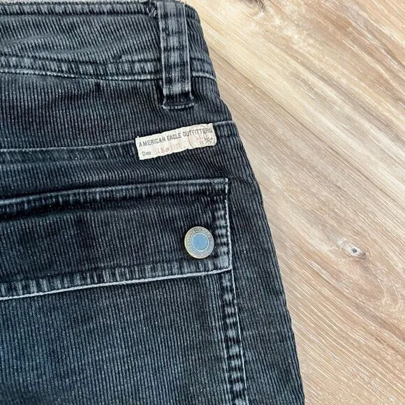 VINTAGE AMERICA EAGLE OUTFITTERS Black Utility Jeans Size 2
