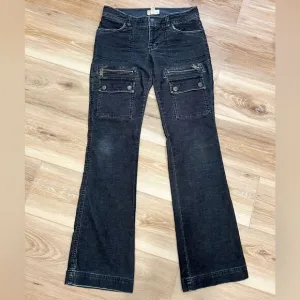 VINTAGE AMERICA EAGLE OUTFITTERS Black Utility Jeans Size 2
