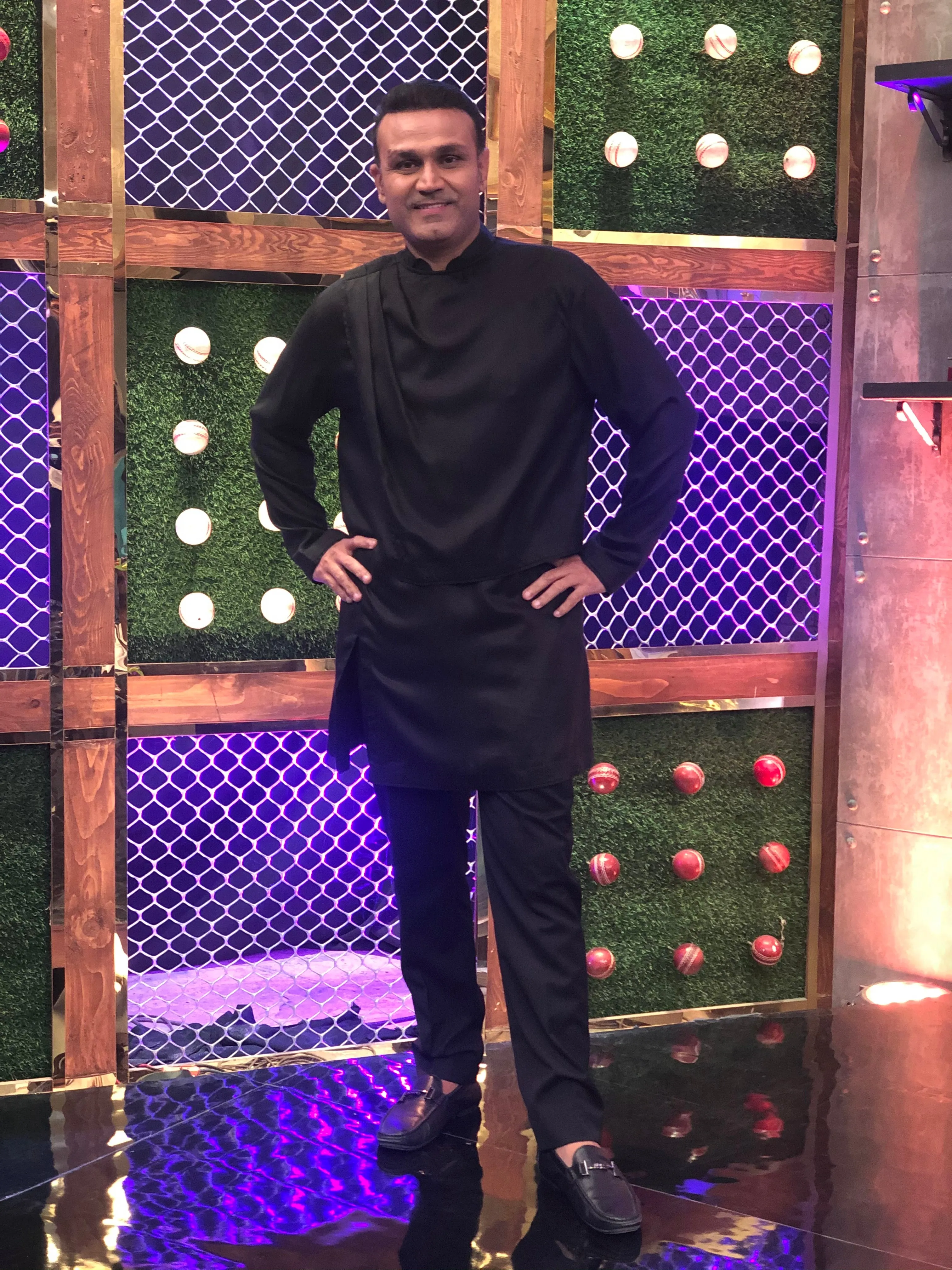 Virendra Sehwag In Our - Black Kurta set