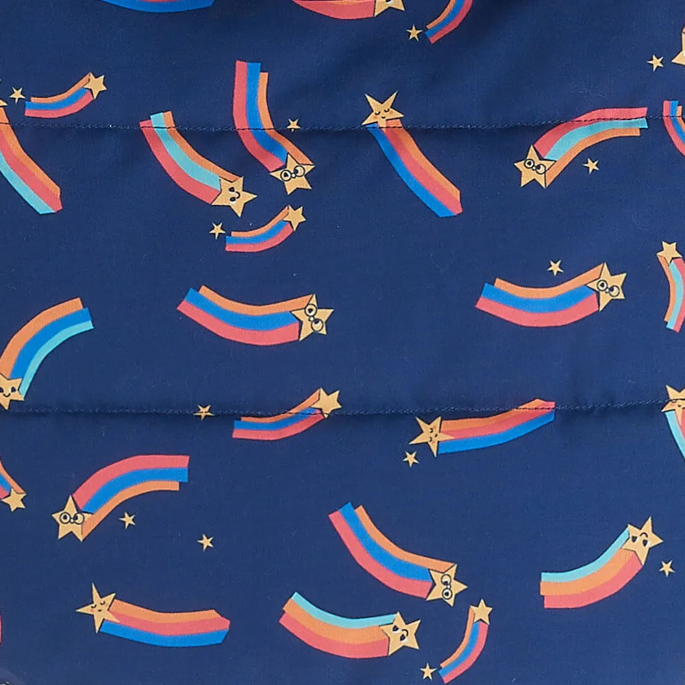 VOXY - Recycled Padded Winter Jacket- Navy with Rainbow Stars