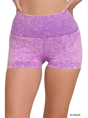Washed Seamless High Waisted Shorts