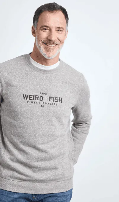 Weird Fish Larkspur Recycled Organic Snow Marl Sweatshirt Grey
