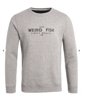 Weird Fish Larkspur Recycled Organic Snow Marl Sweatshirt Grey