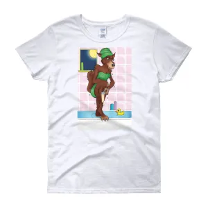 Werewolf Shaving in the Shower Fitted T-Shirt