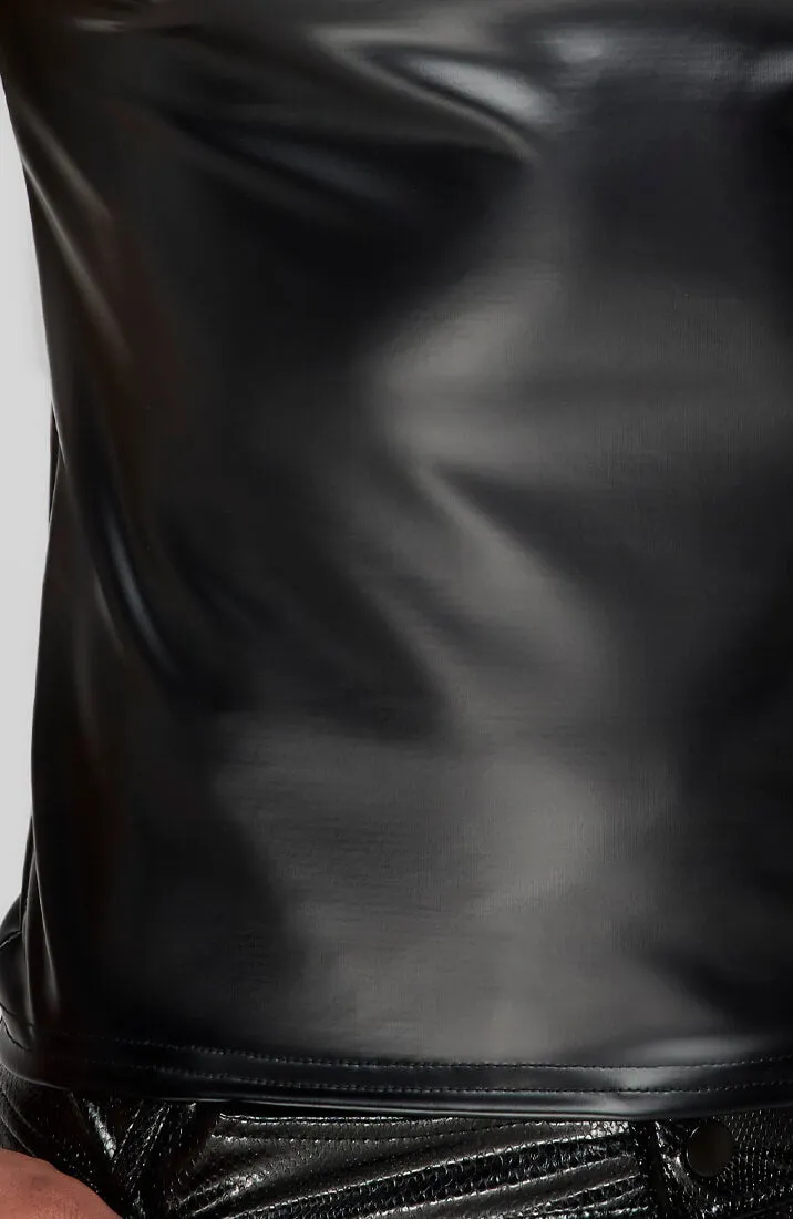 Wet look X snakeskin t-shirt - STUD
