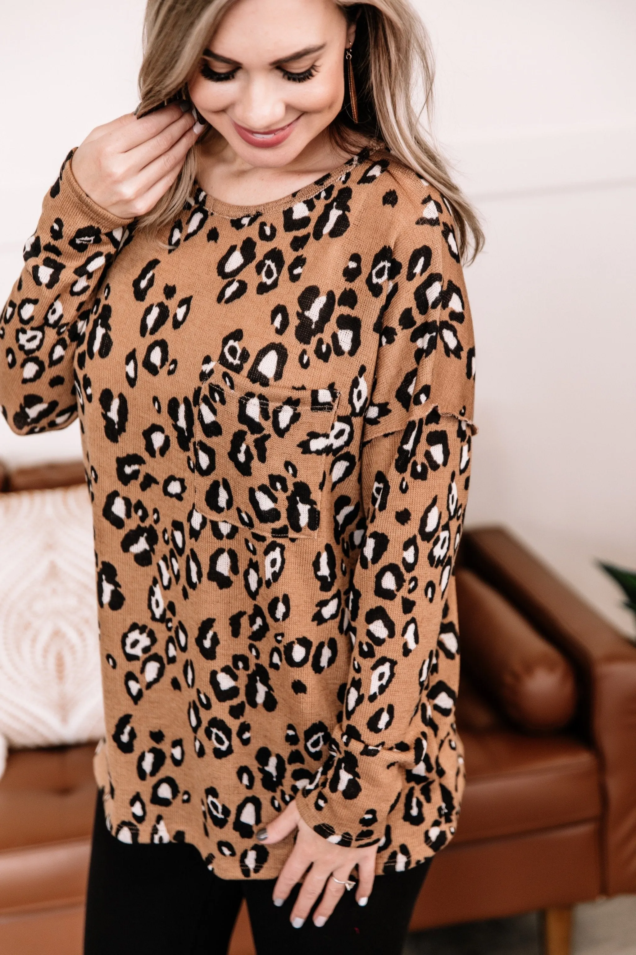 When You Know, You Know Mocha Leopard Knit Top
