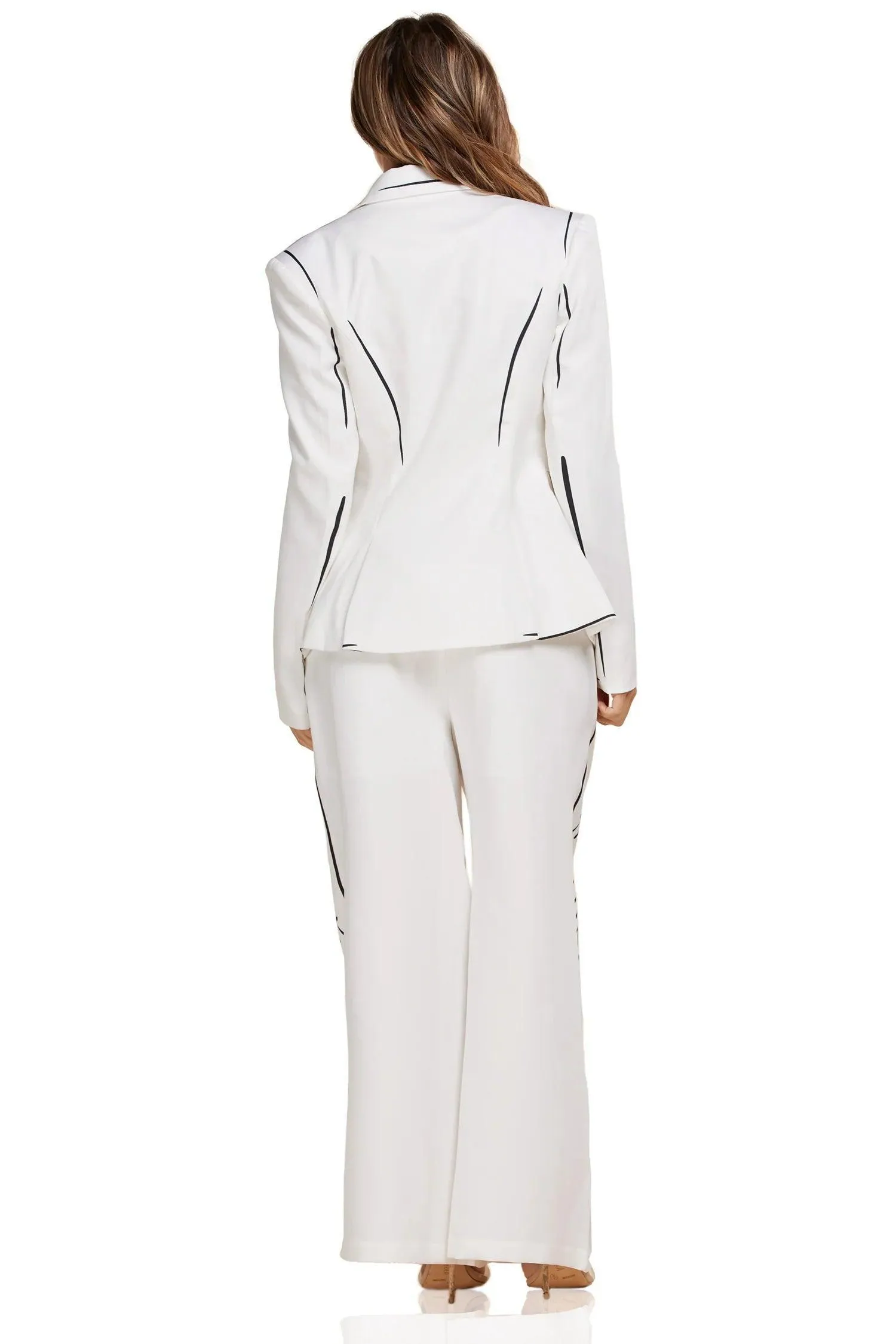 WHITE AND BLACK ARISEY 3PC SUIT