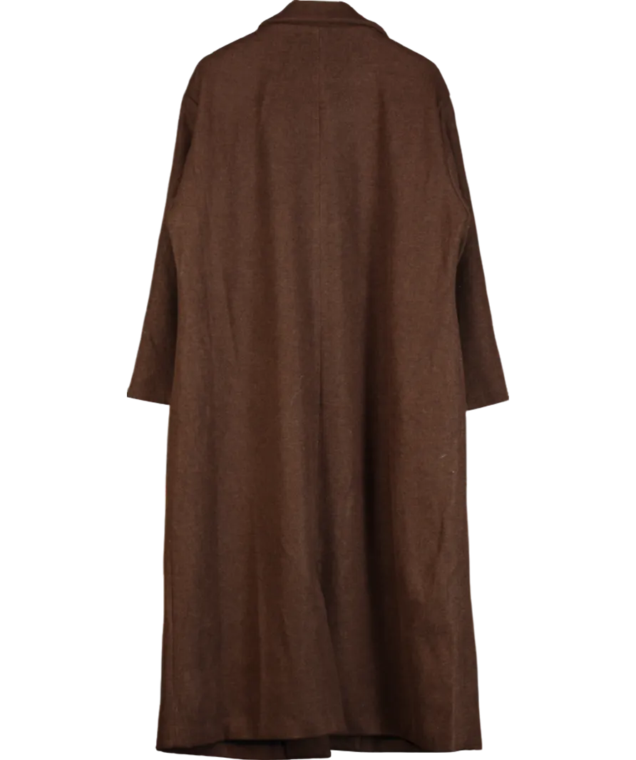 White Fox Chocolate Brown Smart Casual Oversized Coat UK L/XL