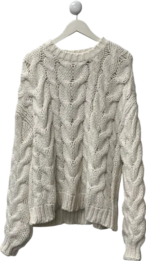 White Fox White Real Feelings Oversized Knit Sweater UK L/XL