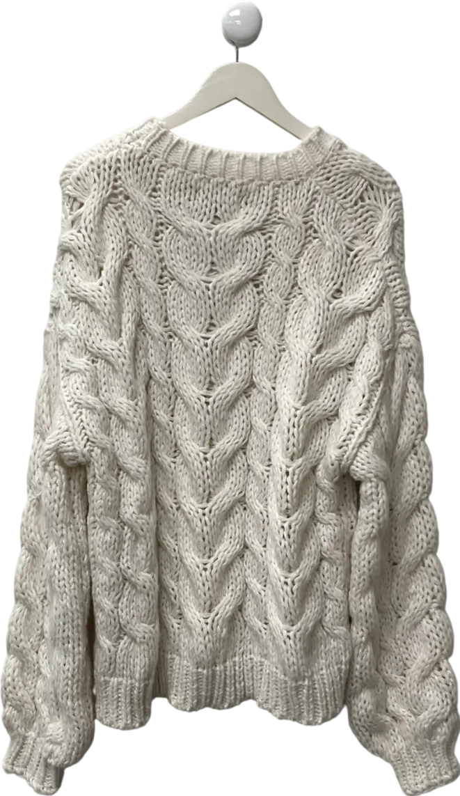 White Fox White Real Feelings Oversized Knit Sweater UK L/XL