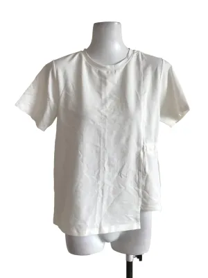 White Round Neck Top