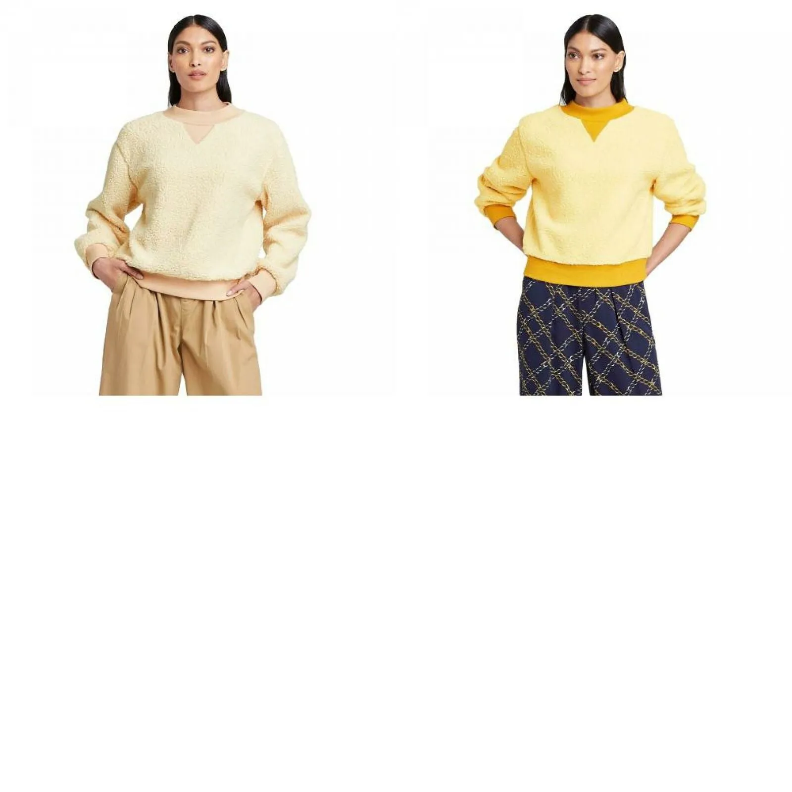 Who What Wear Women's Boat Neck Pullover Sherpa Sweatshirt