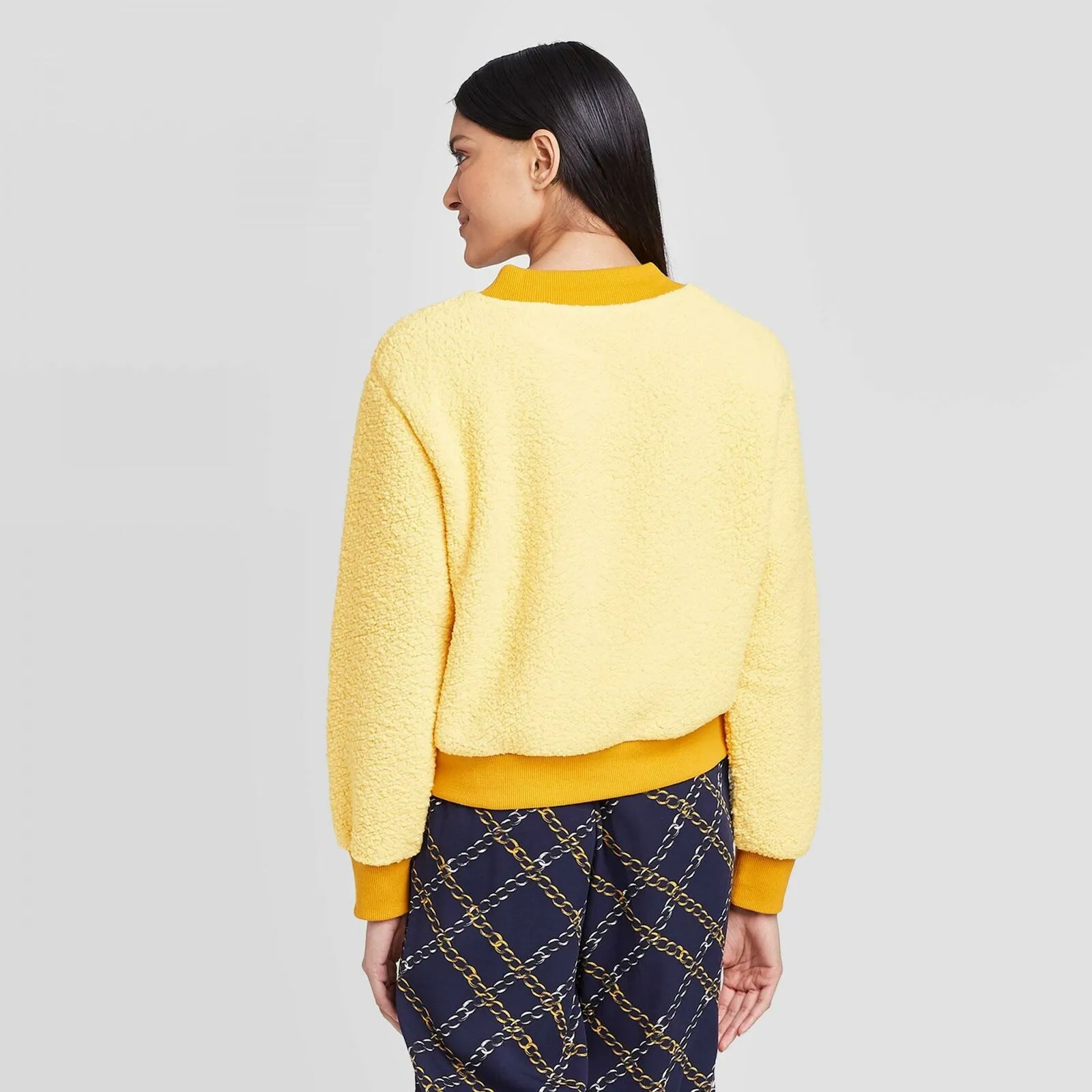 Who What Wear Women's Boat Neck Pullover Sherpa Sweatshirt