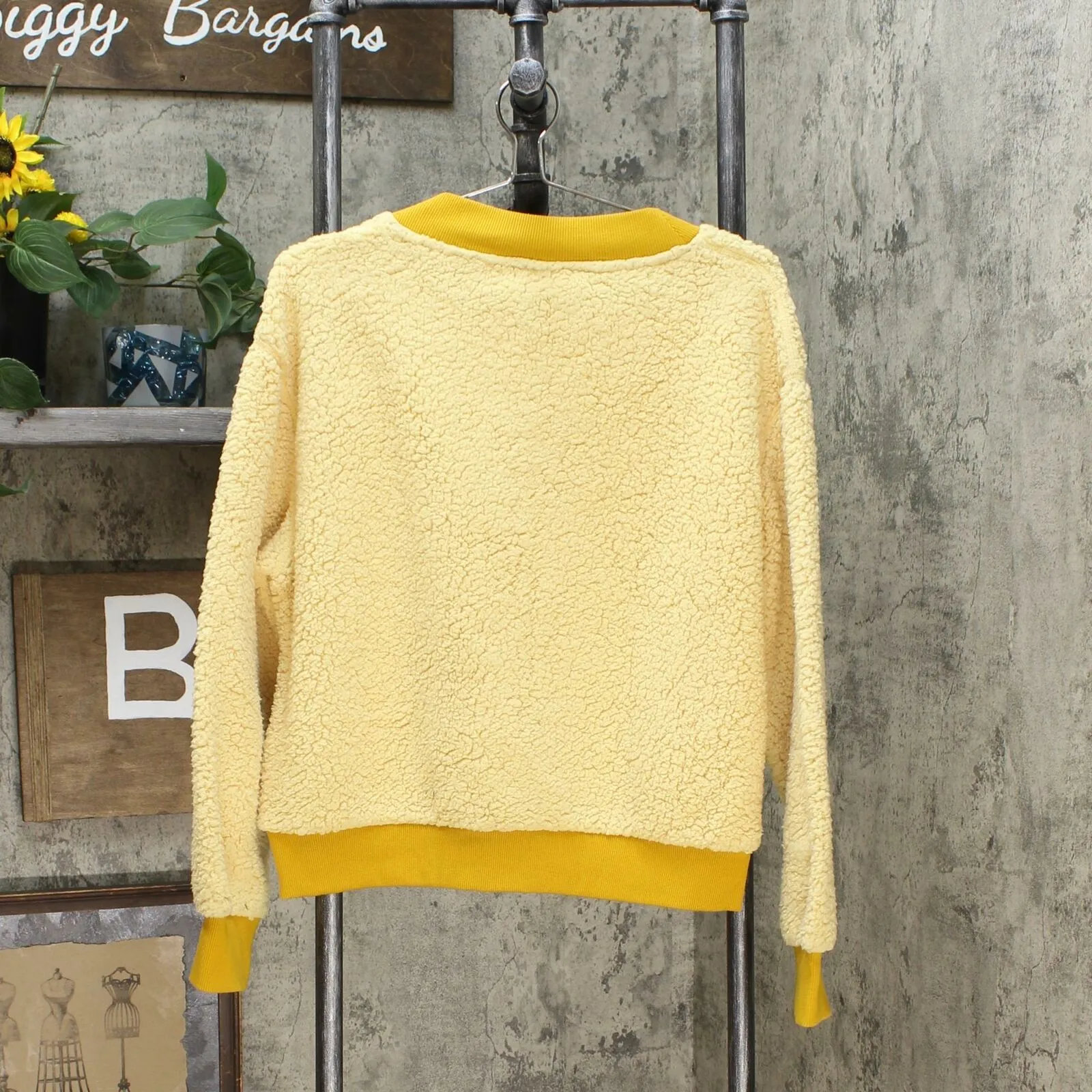 Who What Wear Women's Boat Neck Pullover Sherpa Sweatshirt