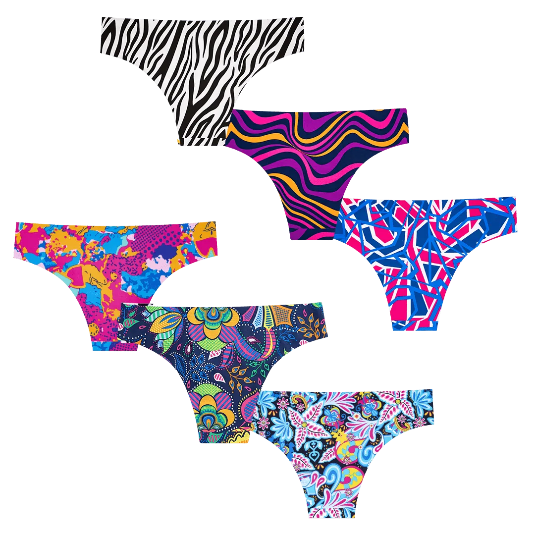 Wild Bundle - Ladies Seamless Brazilian Briefs 6 Pack Bundle