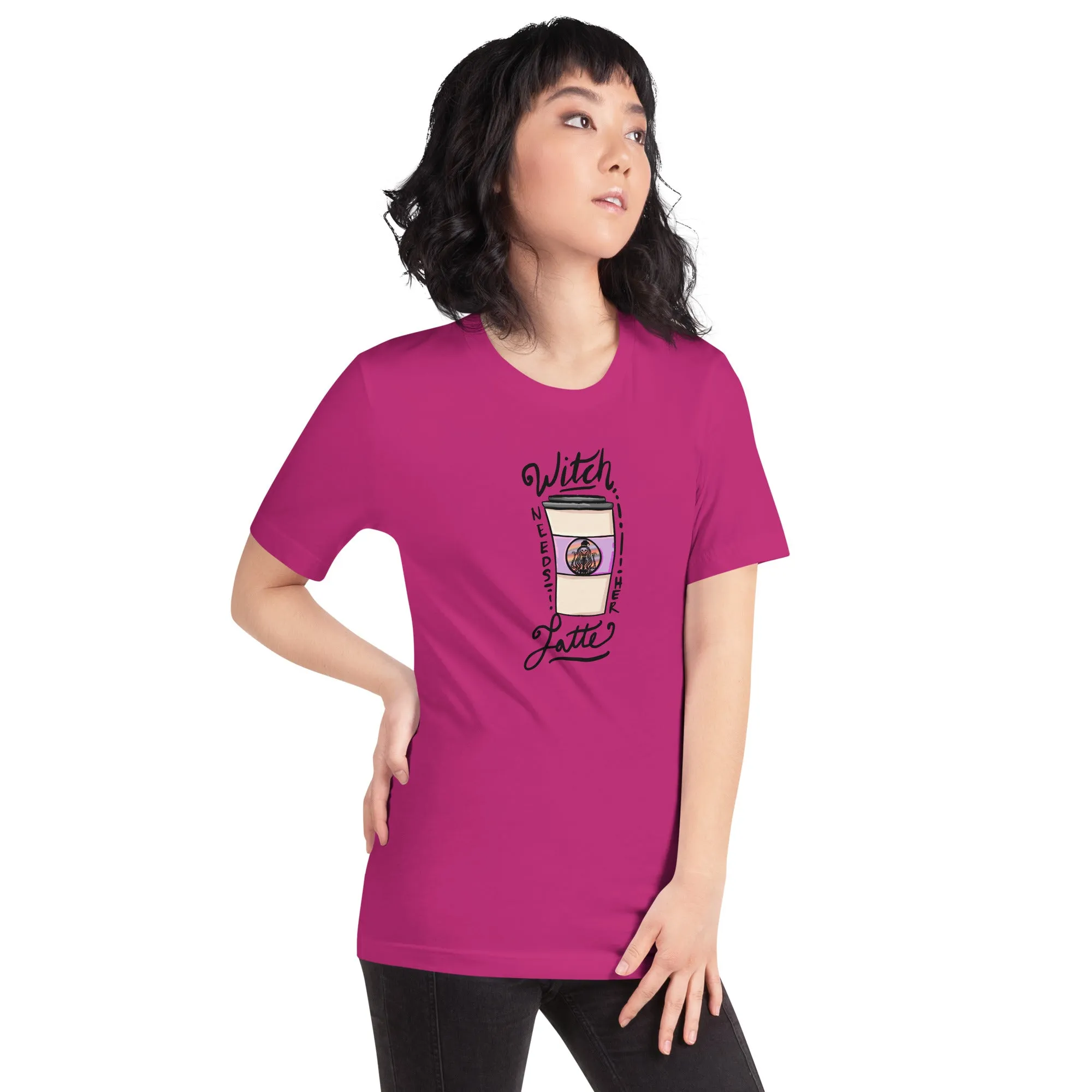 Witch Needs Her Latte Unisex t-shirt