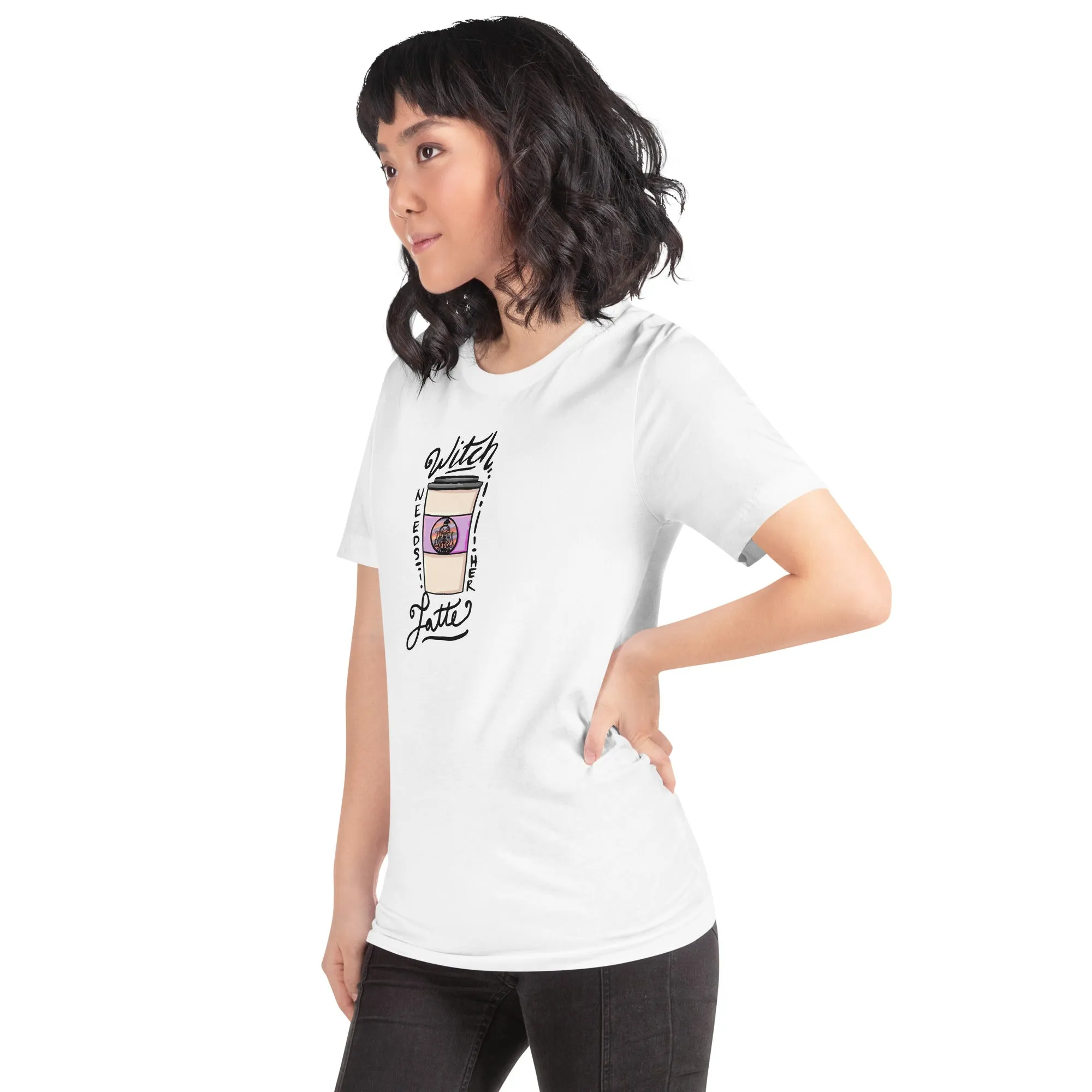 Witch Needs Her Latte Unisex t-shirt