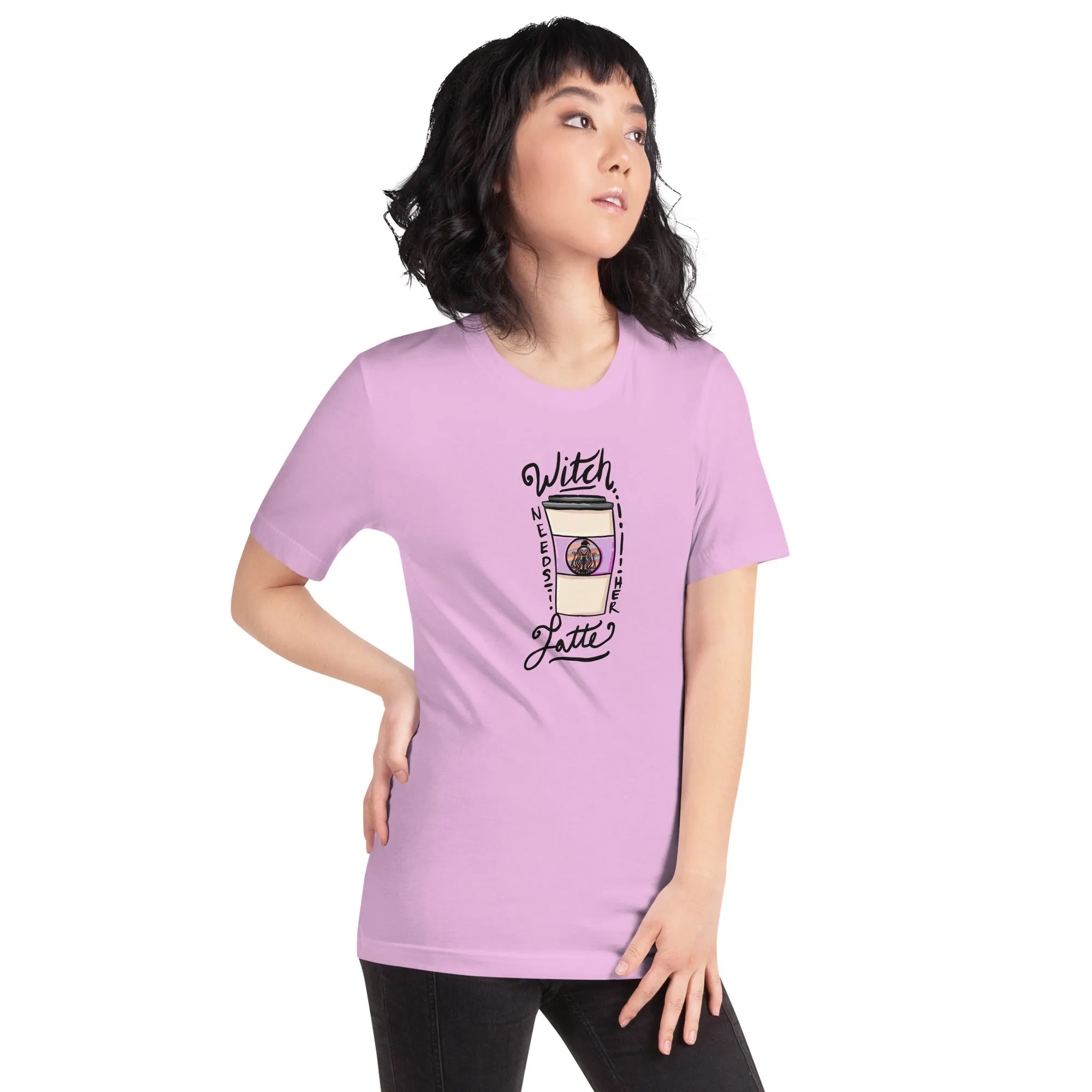 Witch Needs Her Latte Unisex t-shirt