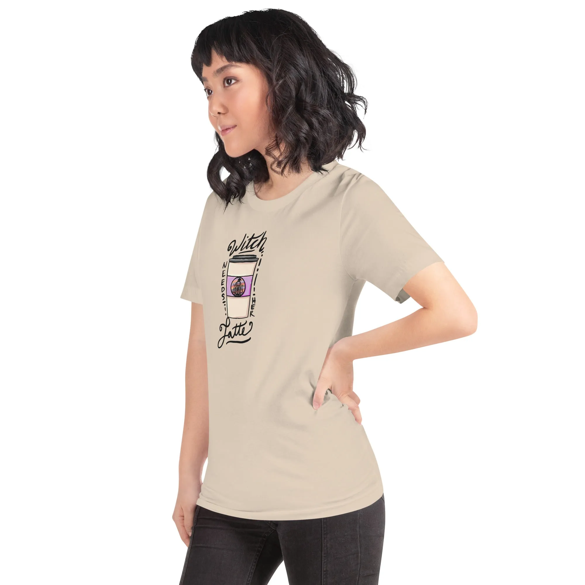 Witch Needs Her Latte Unisex t-shirt