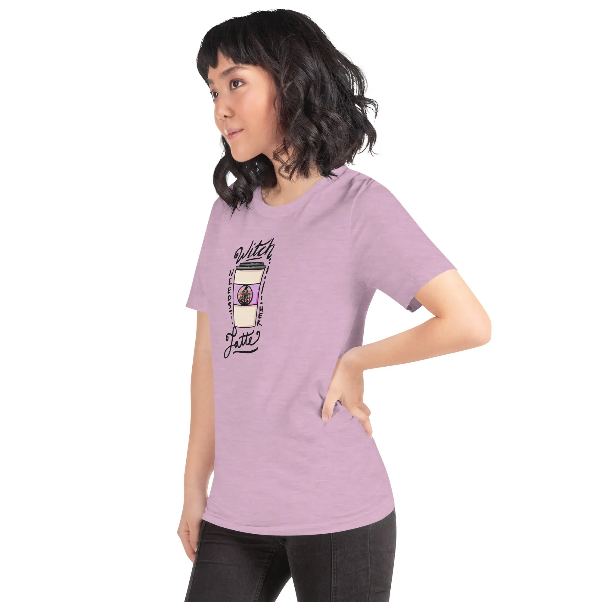 Witch Needs Her Latte Unisex t-shirt