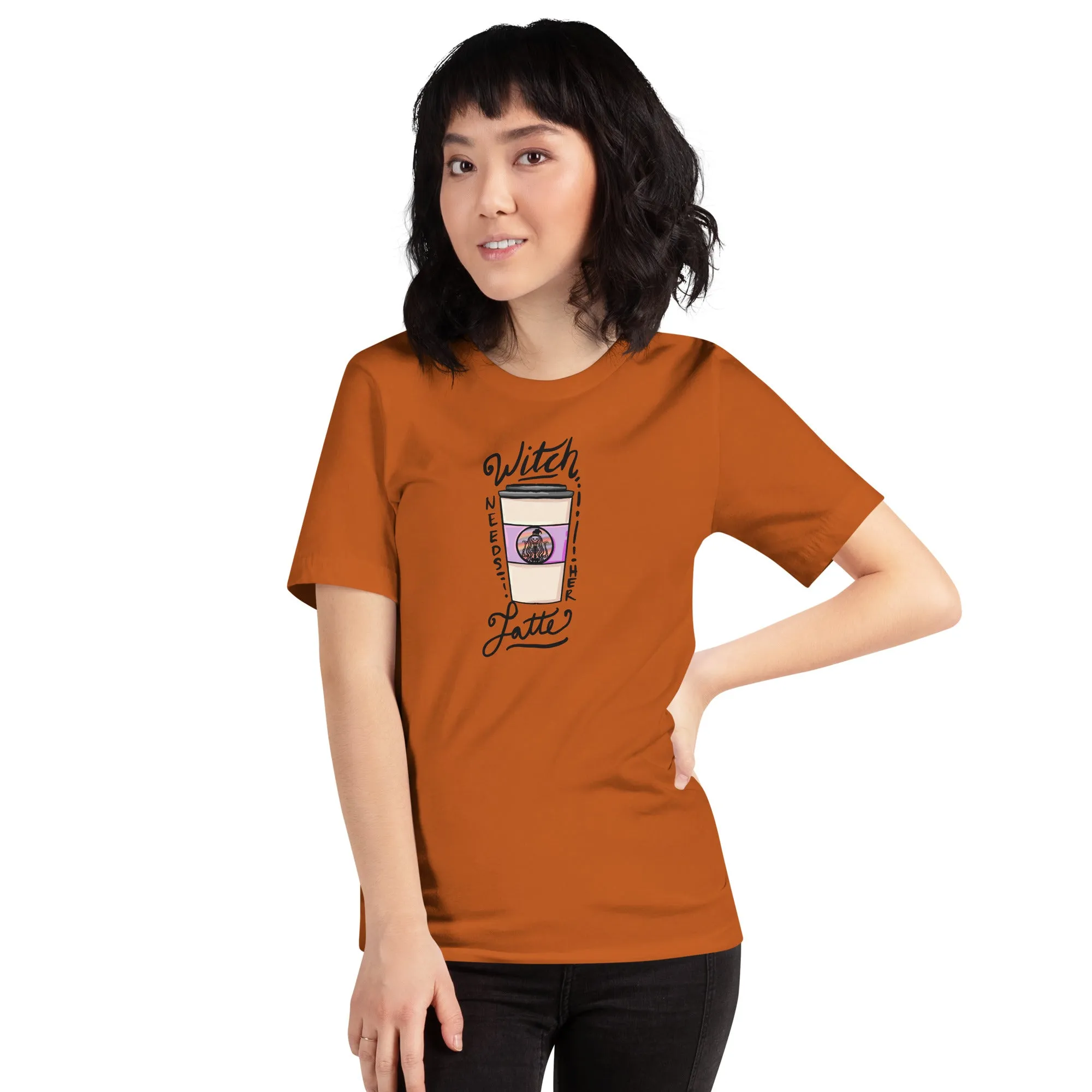 Witch Needs Her Latte Unisex t-shirt